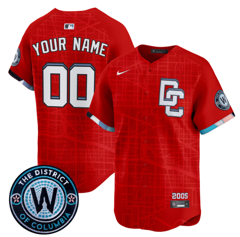 Custom Washington Nationals Jersey 2025 City Connect Vapor Premier Limited Stitched Red