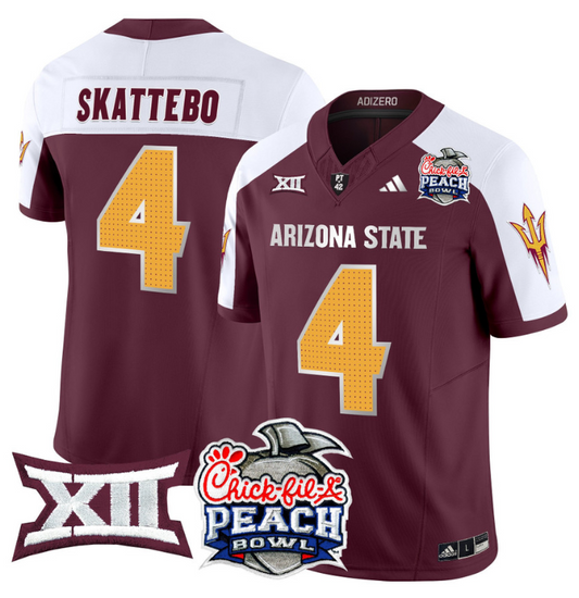 Cam Skattebo Jersey #4 Arizona State Sun Devils 2025 Peach Bowl Maroon Alternate