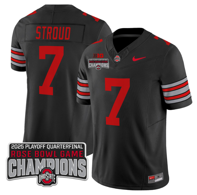 C J Stroud Jersey #7 Ohio State Buckeyes Rose Bowl Vapor Limited V2 Red