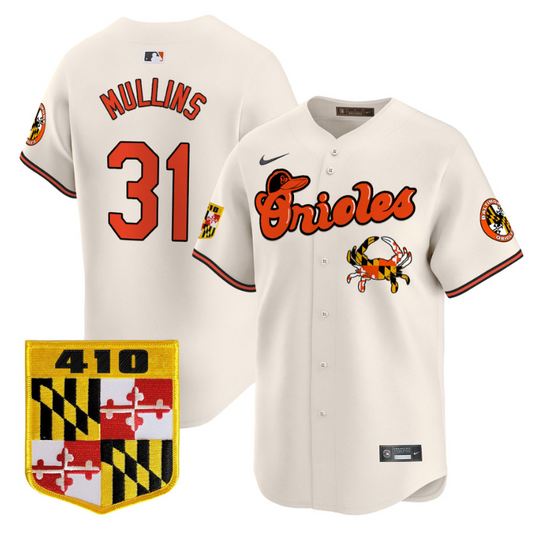 Cedric Mullins Jersey #31 Baltimore Orioles 410 & Chesapeake Crab Patch Limited Stitched Cream