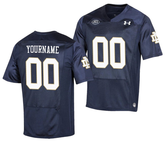 Custom Notre Dame Fighting Irish Jersey Name and Number NCAA College Football ACC Patch Navy