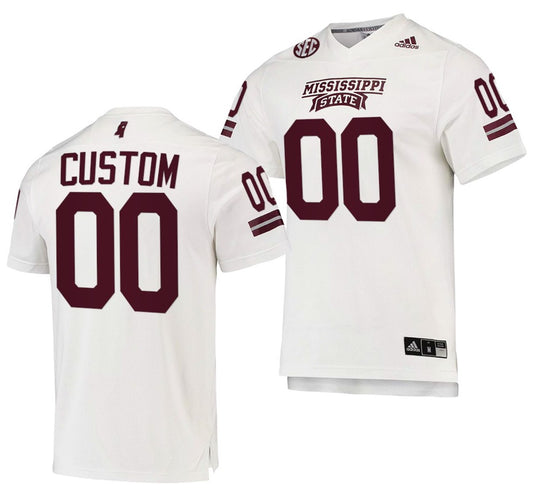Custom Mississippi State Bulldogs Jersey Name and Number NCAA College Football White