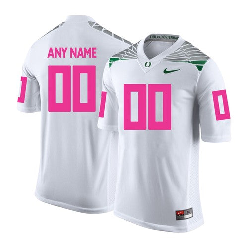 Custom Oregon Ducks Jersey Name and Number NCAA College Football White Pink