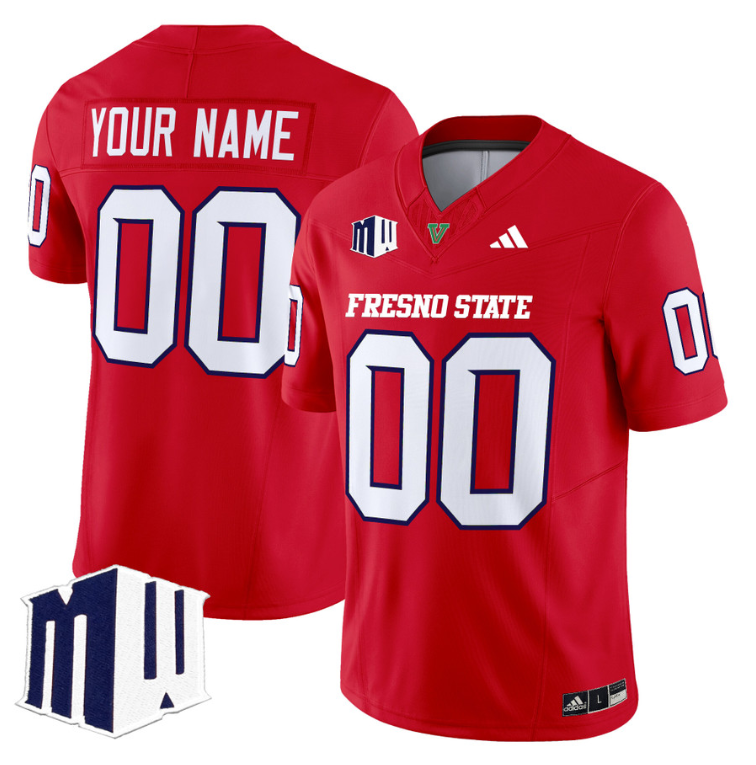 Custom Fresno State Bulldogs Jersey 2024 Vapor Limited Stitched Red