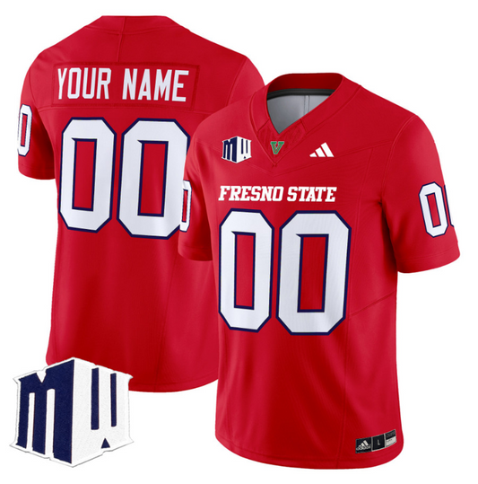 Custom Fresno State Bulldogs Jersey 2024 Vapor Limited Stitched Red