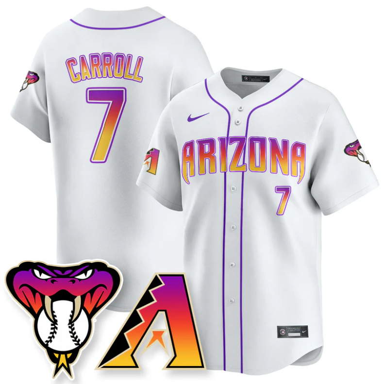 Corbin Carroll Jersey #7 Arizona Diamondbacks 2025 City Connect Concept Stitched White