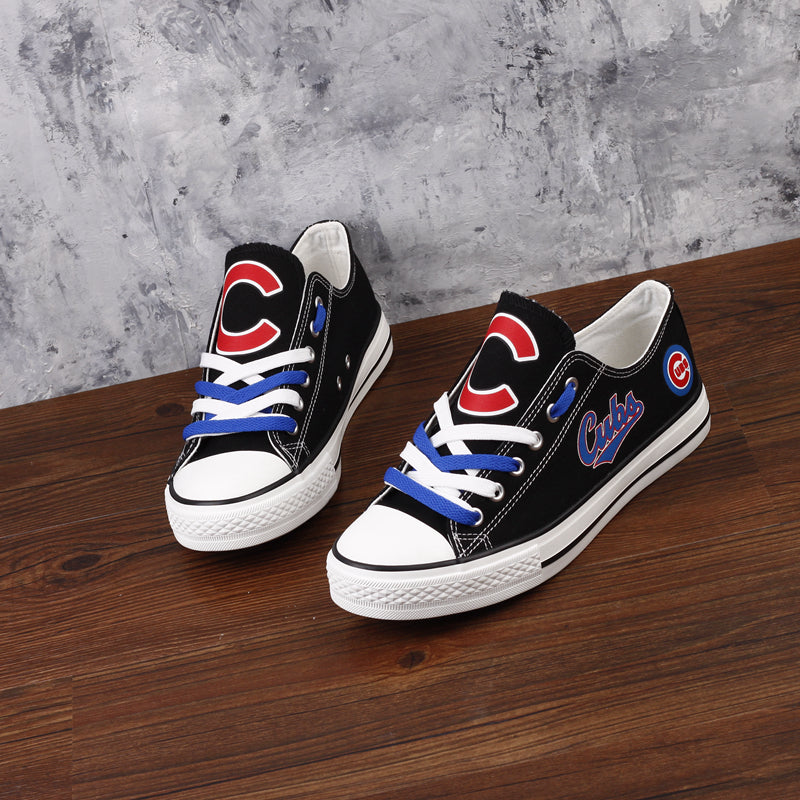 Chicago Cubs Limited Print MLB Baseball Fans Low Top Canvas Shoes Sport Sneakers T-DAC105H