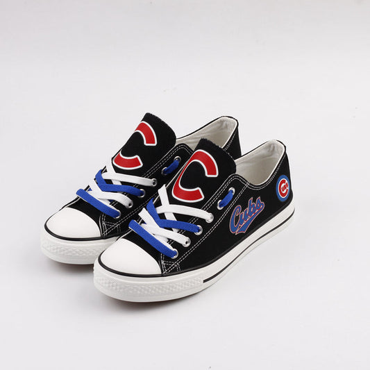Chicago Cubs Limited Print MLB Baseball Fans Low Top Canvas Shoes Sport Sneakers T-DAC105H