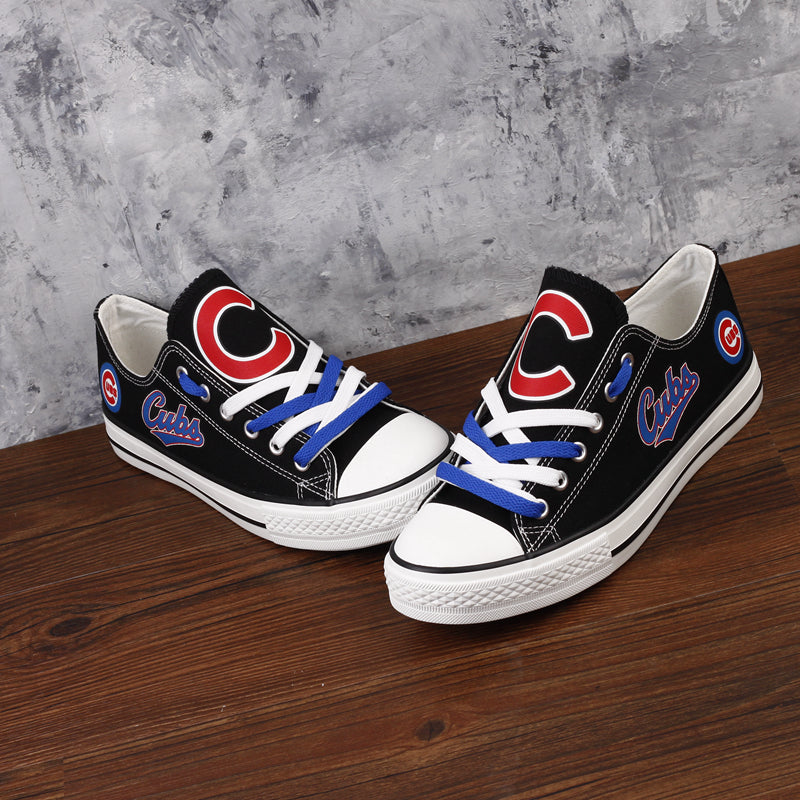 Chicago Cubs Limited Print MLB Baseball Fans Low Top Canvas Shoes Sport Sneakers T-DAC105H