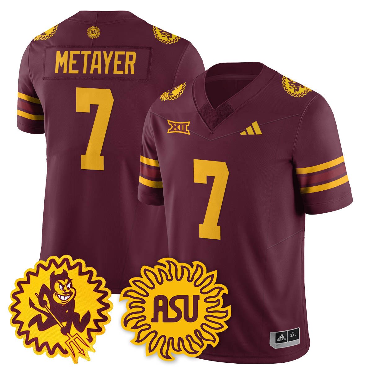 Chamon Metayer Jersey #7 Arizona State Sun Devils 1975 Throwback Stitched Maroon