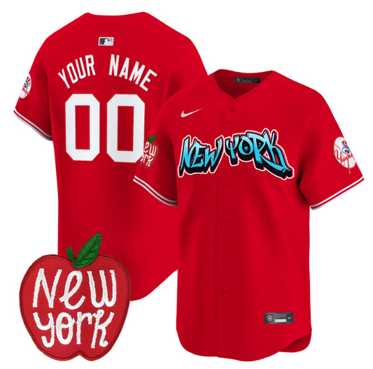 Custom New York Yankees Jersey Apple Patch Vapor Premier Limited All Stitched Red