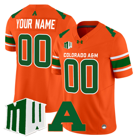 Custom Colorado State Rams Jersey 2024 Vapor Limited Stitched Orange
