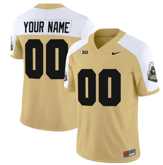 Custom Purdue Boilermakers Jersey Name and Number Vapor Football Stitched Gold Alternate