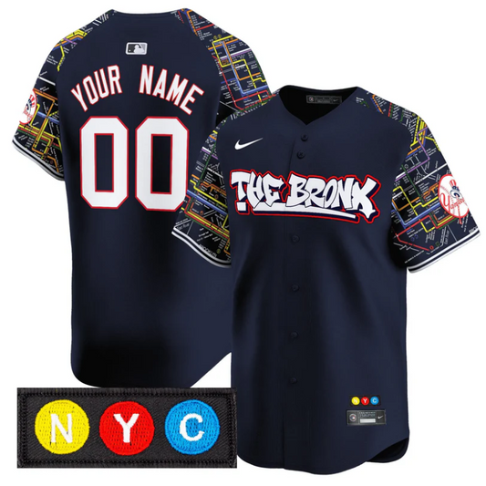 CustomNew York Yankees Jersey The Bronx Subway Style Vapor Premier Limited Stitched Navy