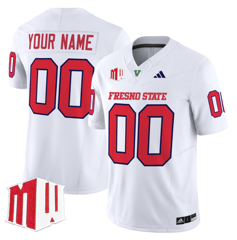 Custom Fresno State Bulldogs Jersey 2024 Vapor Limited Stitched White