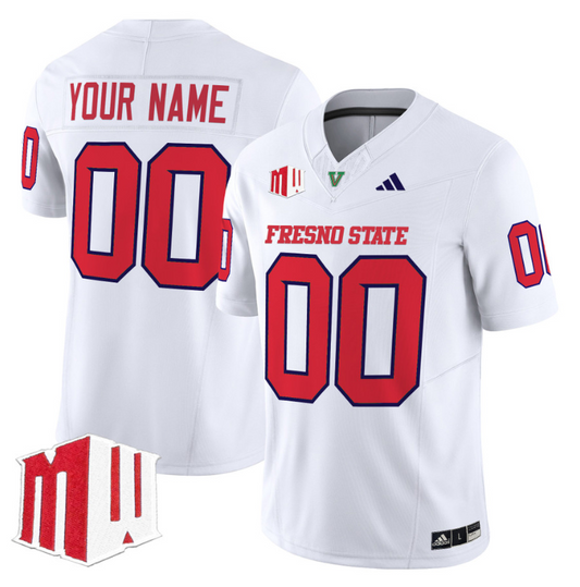 Custom Fresno State Bulldogs Jersey 2024 Vapor Limited Stitched White