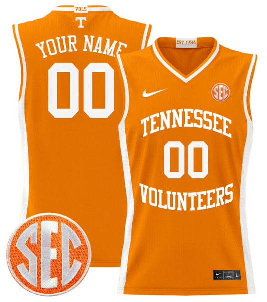Custom Tennessee Vols Jersey Name, Number 2024 Lightweight Basketball Orange