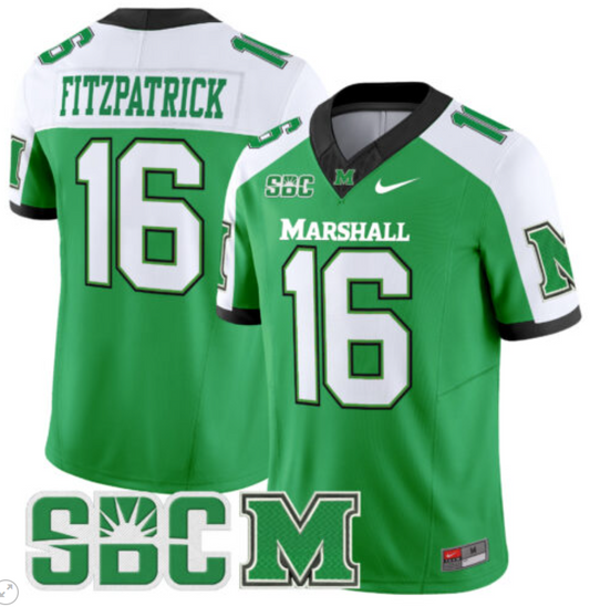 Christian Fitzpatrick Jersey #11 Marshall Thundering Herd Vapor Limited Football Green Alternate