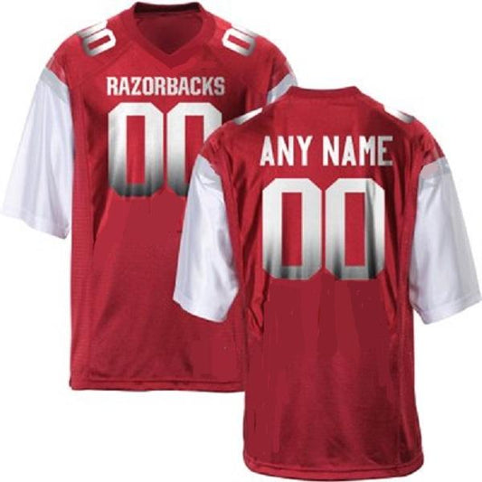 Custom Arkansas Razorbacks Jersey Name and Number NCAA College Football Red Style 1