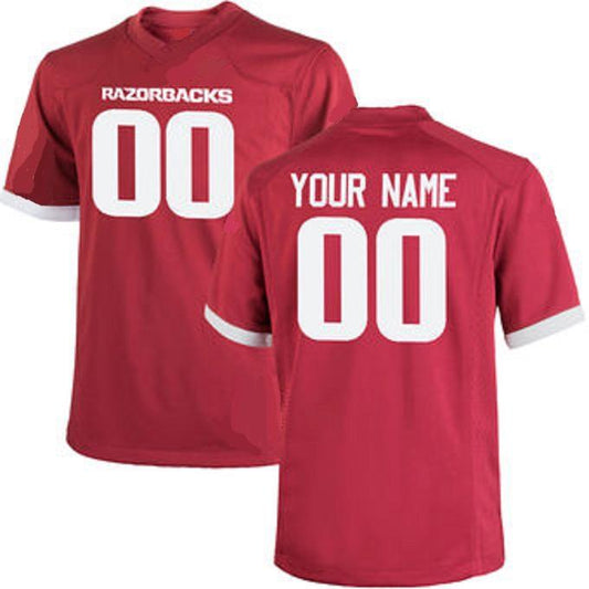 Custom Arkansas Razorbacks Jersey Name and Number NCAA College Football Red Style 2