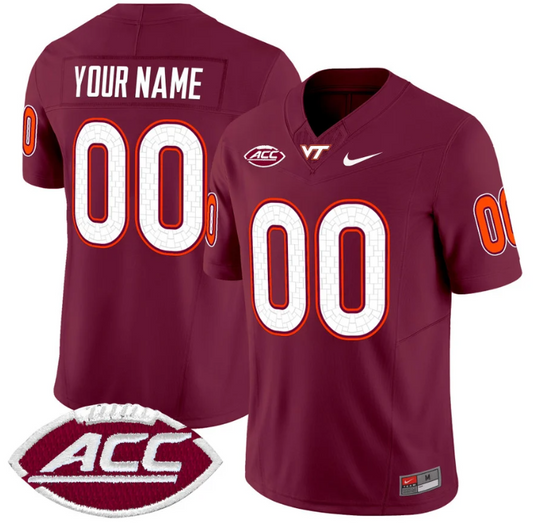 Custom Virginia Tech Hokies Jersey Name and Number Vapor Limited College Football Maroon
