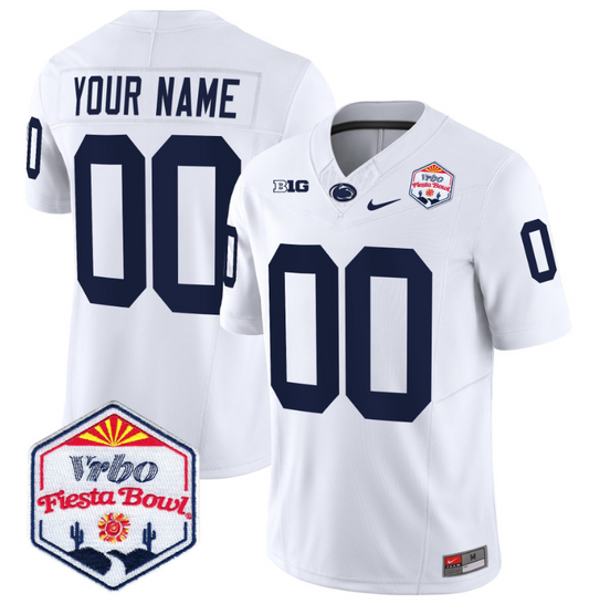 Custom Penn State Nittany Lions Jersey 2024 Fiesta Bowl Patch Vapor White