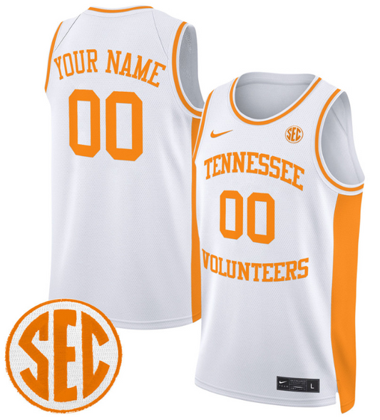 Custom Tennessee Vols Jersey Name, Number 2024 Swingman Basketball White