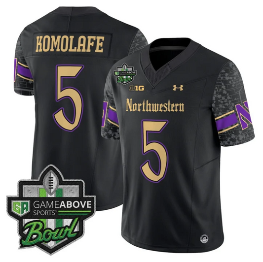 Caleb Komolafe Jersey #5 Northwestern Wildcats 2025 GameAbove Sports Bowl