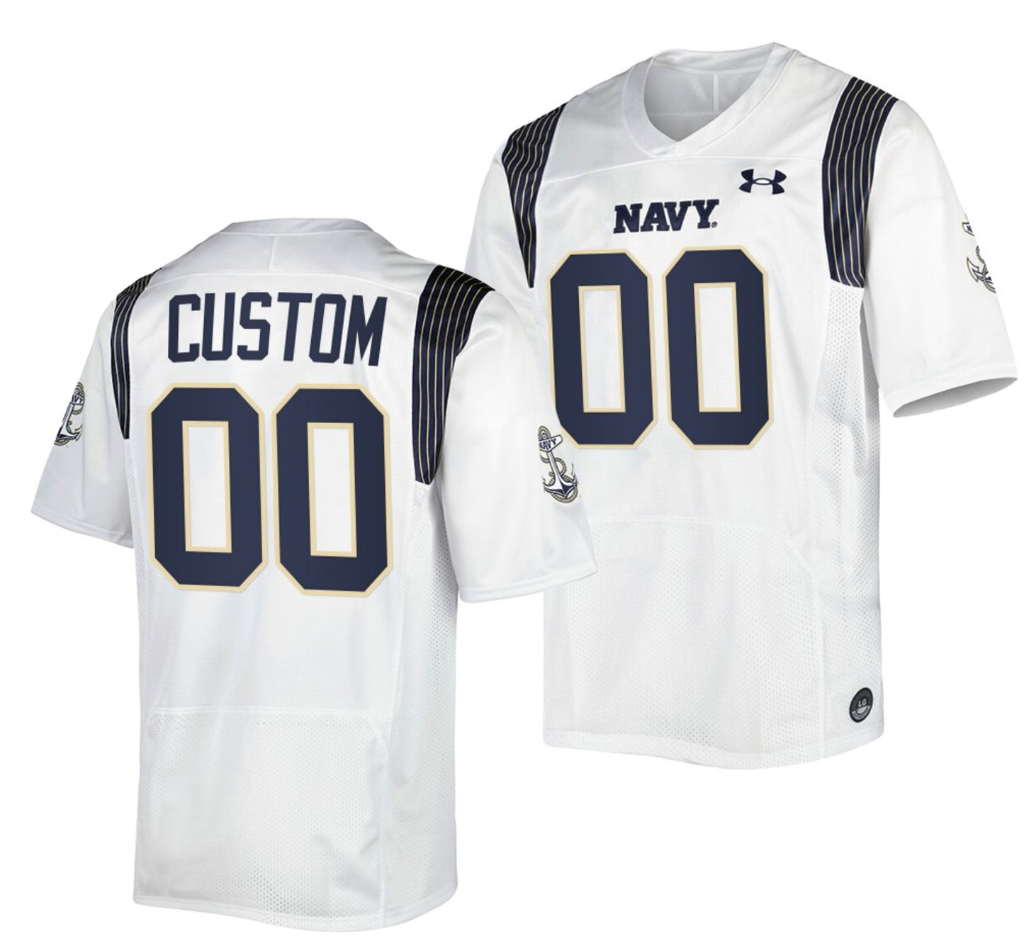 Custom Navy Midshipmen Jersey Name and Number NCAA College Football Navy White