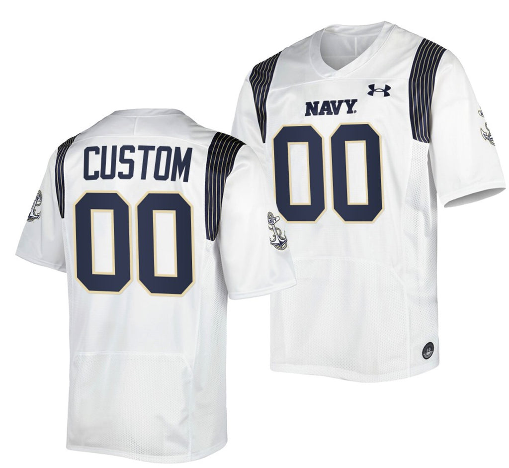 Custom Navy Midshipmen Jersey Name and Number NCAA College Football Navy White