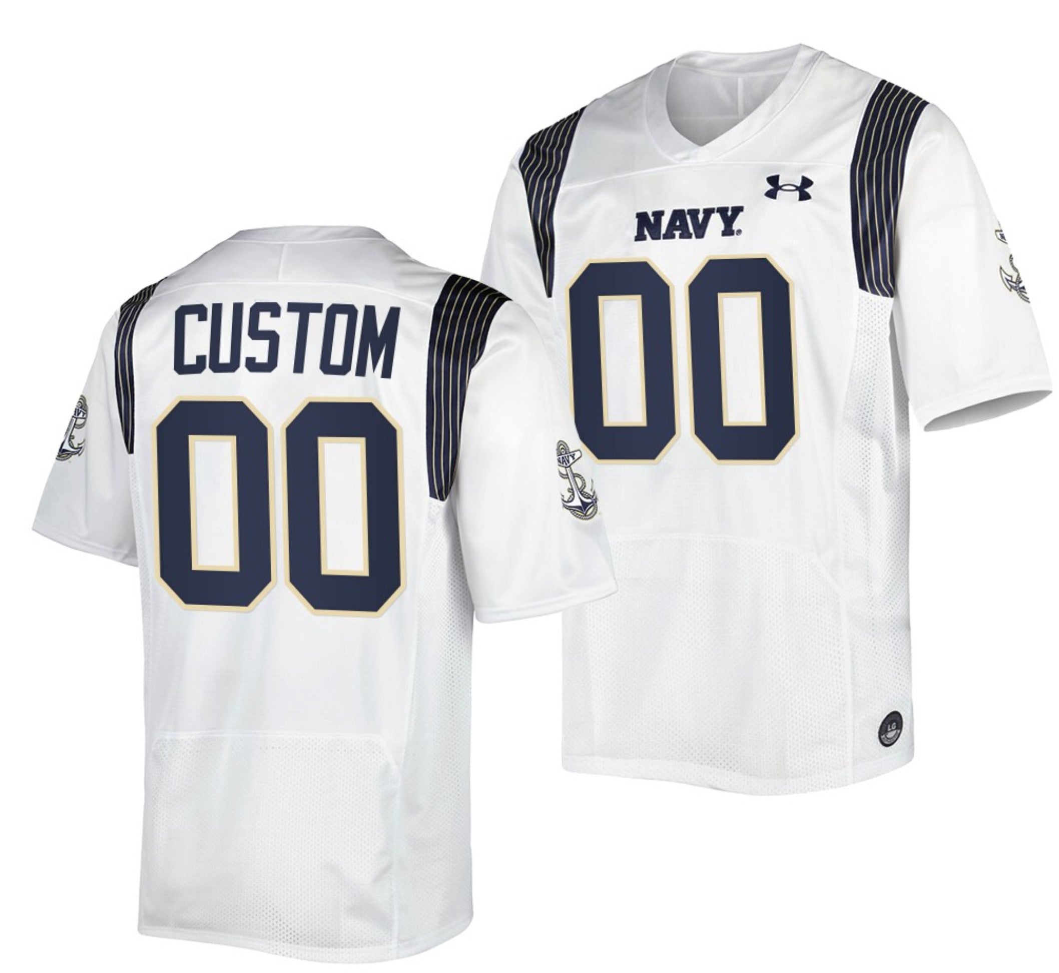 Custom Navy Midshipmen Jersey Name and Number NCAA College Football Navy White