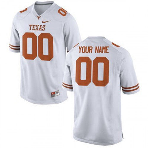 Custom Texas Longhorns Jersey Name and Number NCAA College Football White