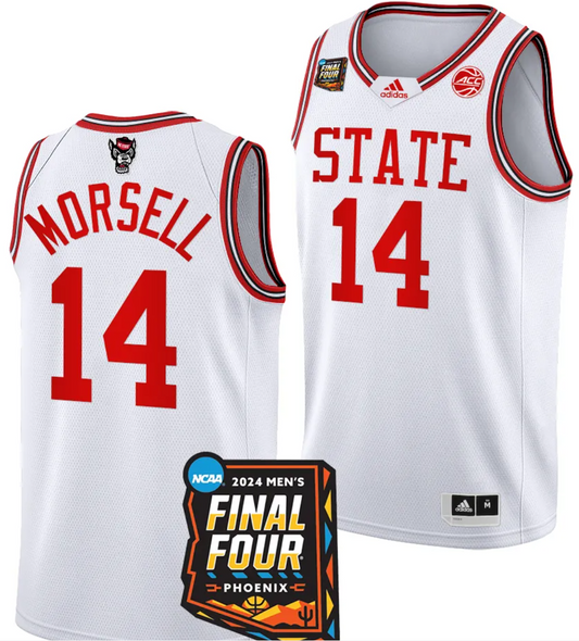 Casey Morsell Jersey #14 NC State Wolfpack 2024 NCAA March Madness Final Four Basketball White