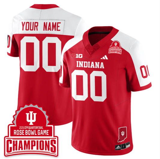Custom Indiana Hoosiers Jersey 2026 Rose Bowl Game Champions Patch Stitched