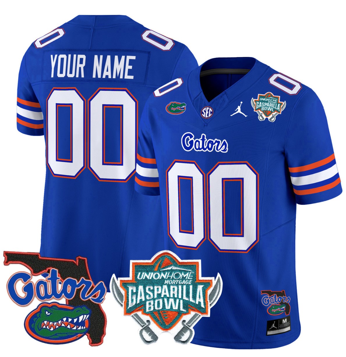 Custom Florida Gators Jersey 2025 Gasparilla Bowl Patch Football Royal