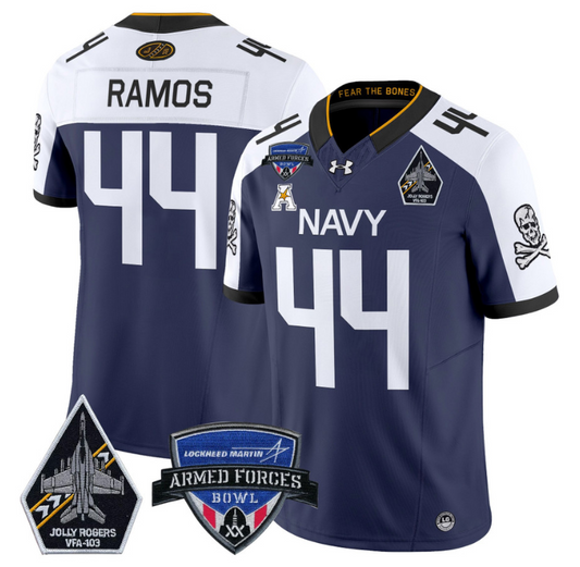 Colin Ramos Jersey #44 Navy Midshipmen 2025 Armed Forces Bowl Navy Alternate