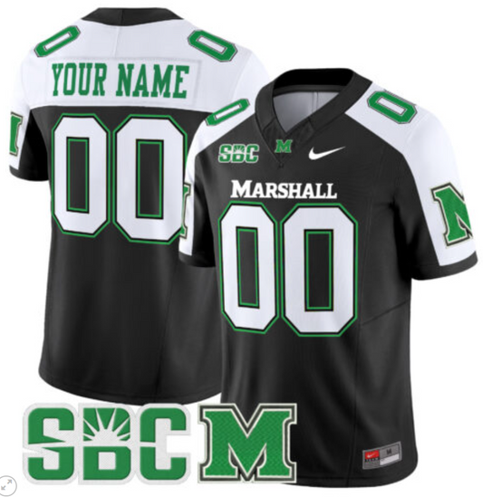 Custom Marshall Thundering Herd Jersey Name and Number Vapor Limited Football Black Alternate