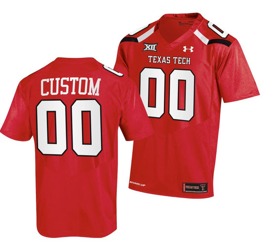 Custom Texas Tech Red Raiders Jersey Name and Number NCAA College Football Patch Red