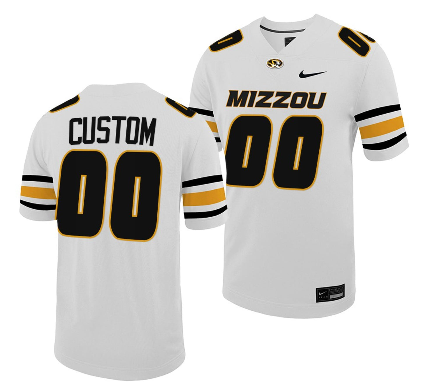 Custom Missouri Tigers Jersey Name and Number NCAA College Football Untouchable White