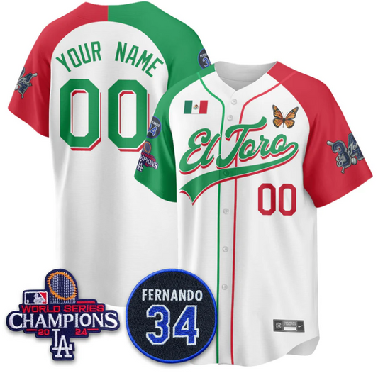 Custom Los Angeles Dodgers Jersey Mexican El Toro For 34 Stitched Alternate