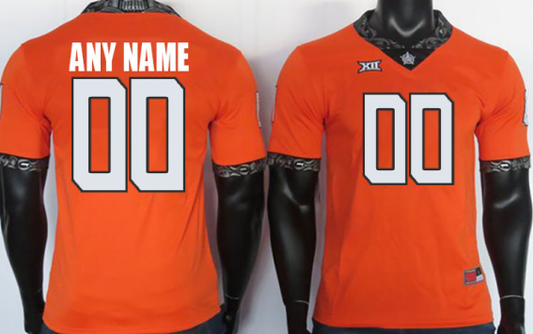 Custom Oklahoma State Cowboys Jersey Name and Number NCAA College Football Replica Orange