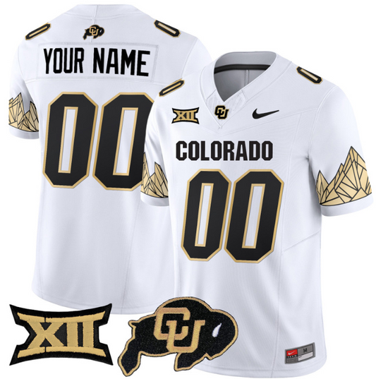 Custom Colorado Buffaloes Jersey Name, Number Vapor Big 12 XII Patch White