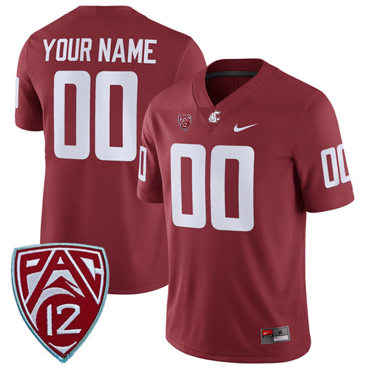 Custom Washington State Cougars Jersey Name and Number College Football Crimson Home Game – All Stitched
