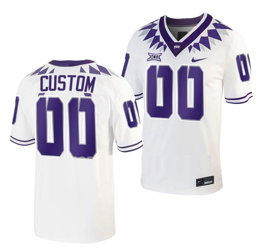 Custom TCU Horned Frogs Jersey Name and Number NCAA College Football Untouchable Game White