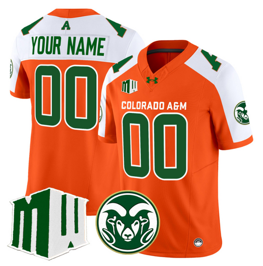 Custom Colorado State Rams Jersey 2024 Vapor Limited Stitched Orange Alternate