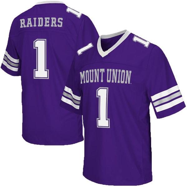 Custom Mount Union Raiders Jersey Name and Number NCAA College Football Purple