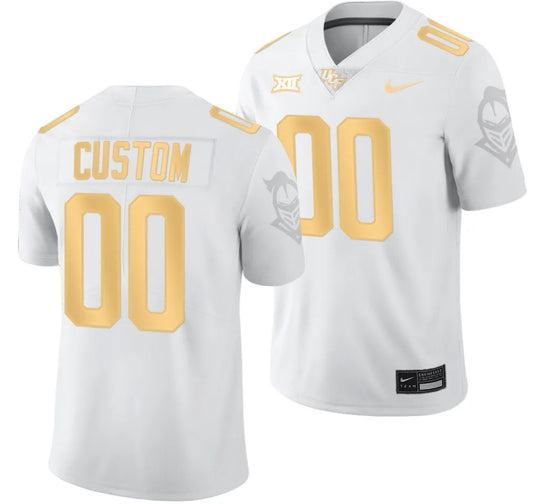Custom UCF Knights Light Jersey Name and Number White Golden College Football 2023