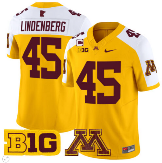 Cody Lindenberg Jersey #45 Minnesota Golden Gophers Vapor Limited Football Gold Alternate