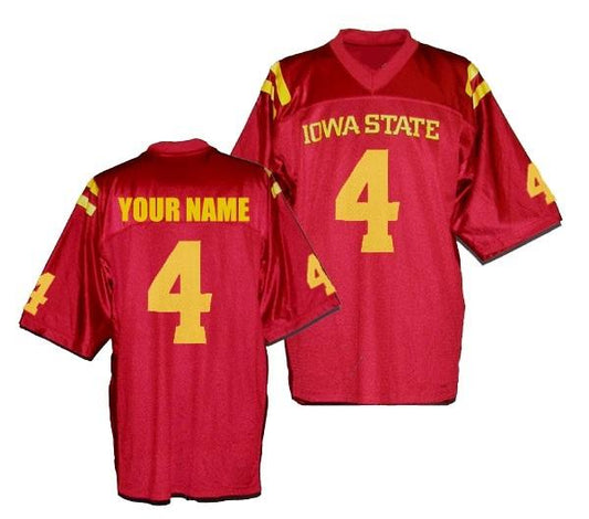 Custom Iowa State Cyclones Jersey Name and Number NCAA College Football Red