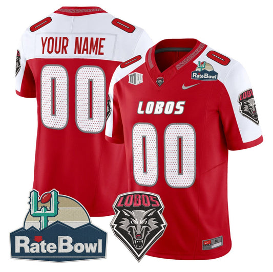 Custom New Mexico Lobos Jersey 2025 Rate Bowl Vapor Limited Stitched